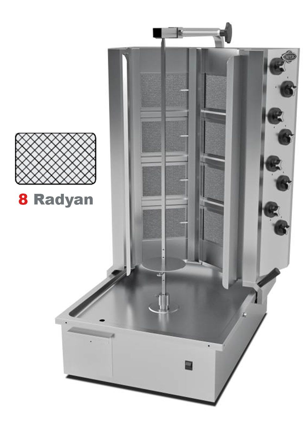 Döner Ocağı Gazlı Alttan Motorlu V Tip 8 Radyanlı -  EMP.DN.151-Y