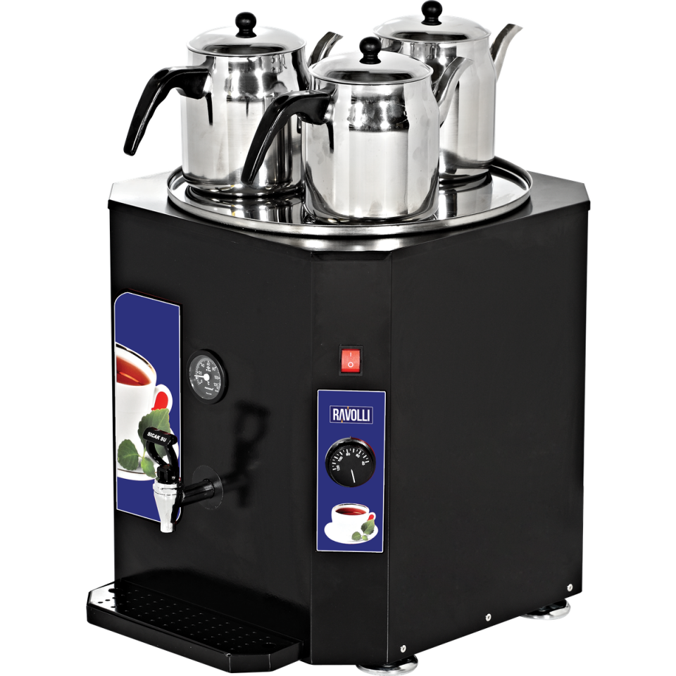 Çay Makinesi Üç Demlikli 350 Bardak -  RVL.DCY.350