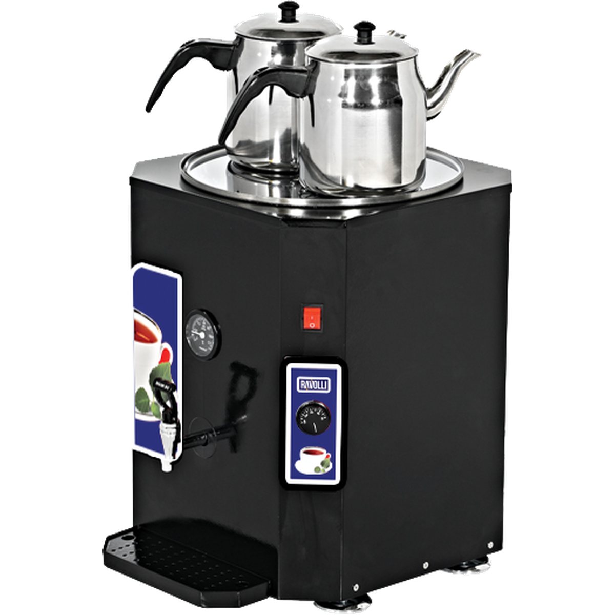 Çay Makinesi İki Demlikli 250 Bardak - RVL.DCY.250