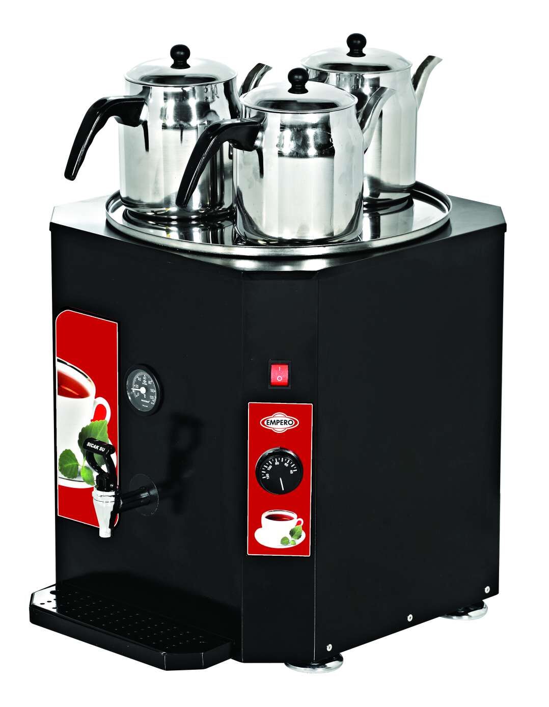 Çay Makinesi Üç Demlikli 350 Bardak -  EMP.DCY.350