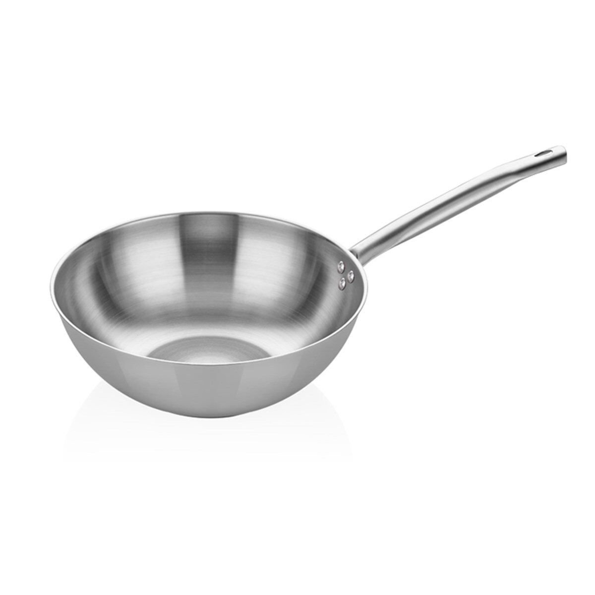Çelik Wok Tava - Paslanmaz Sap 28 CM A 107WK 28