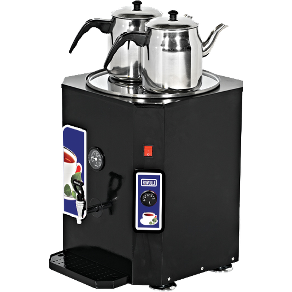 Çay Makinesi İki Demlikli 250 Bardak - RVL.DCY.250