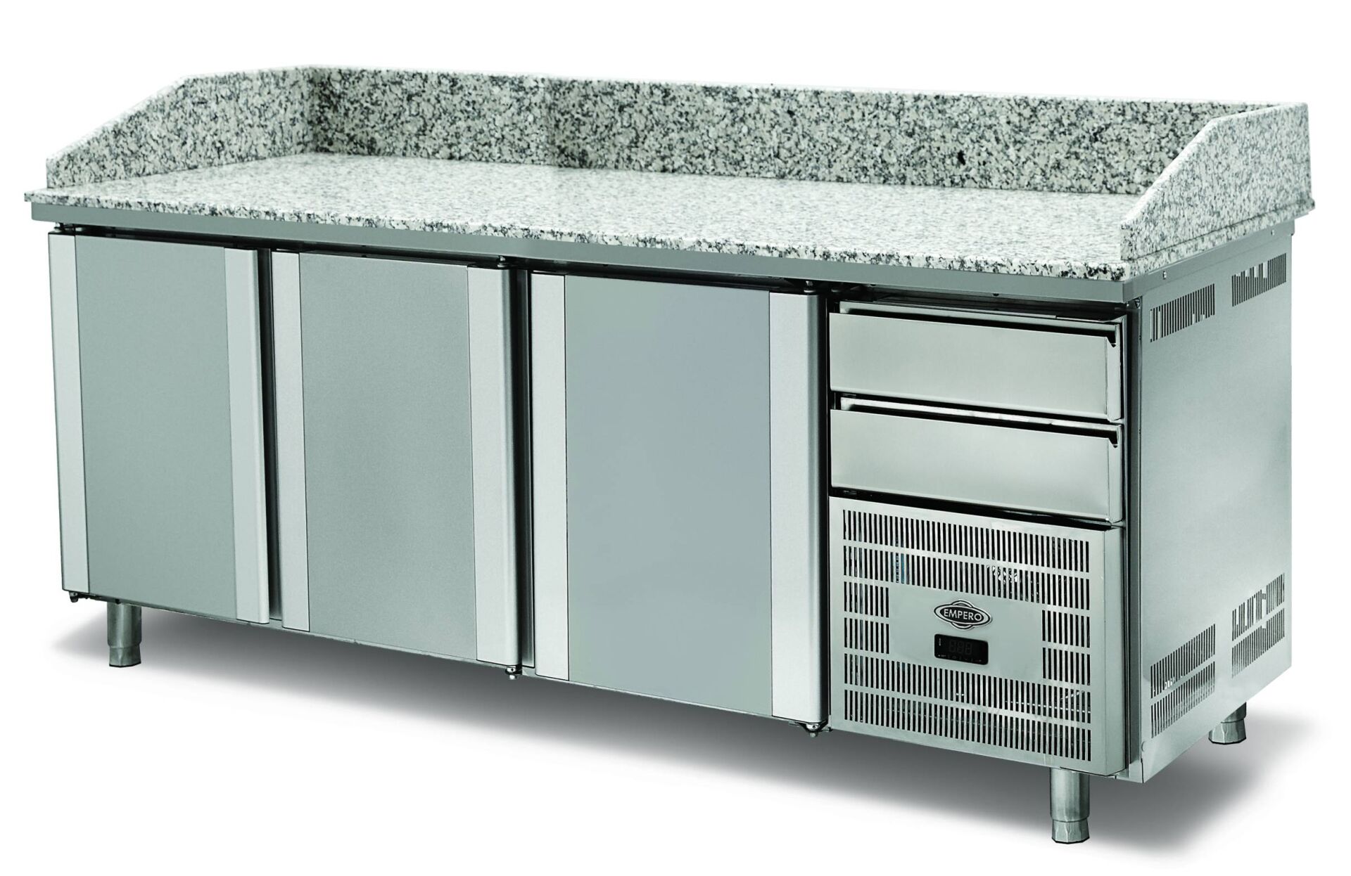 Tezgah Tip Pizza Hazırlık Buzdolabı 3 Kapılı Granit Tablalı - EMP.210.80.01