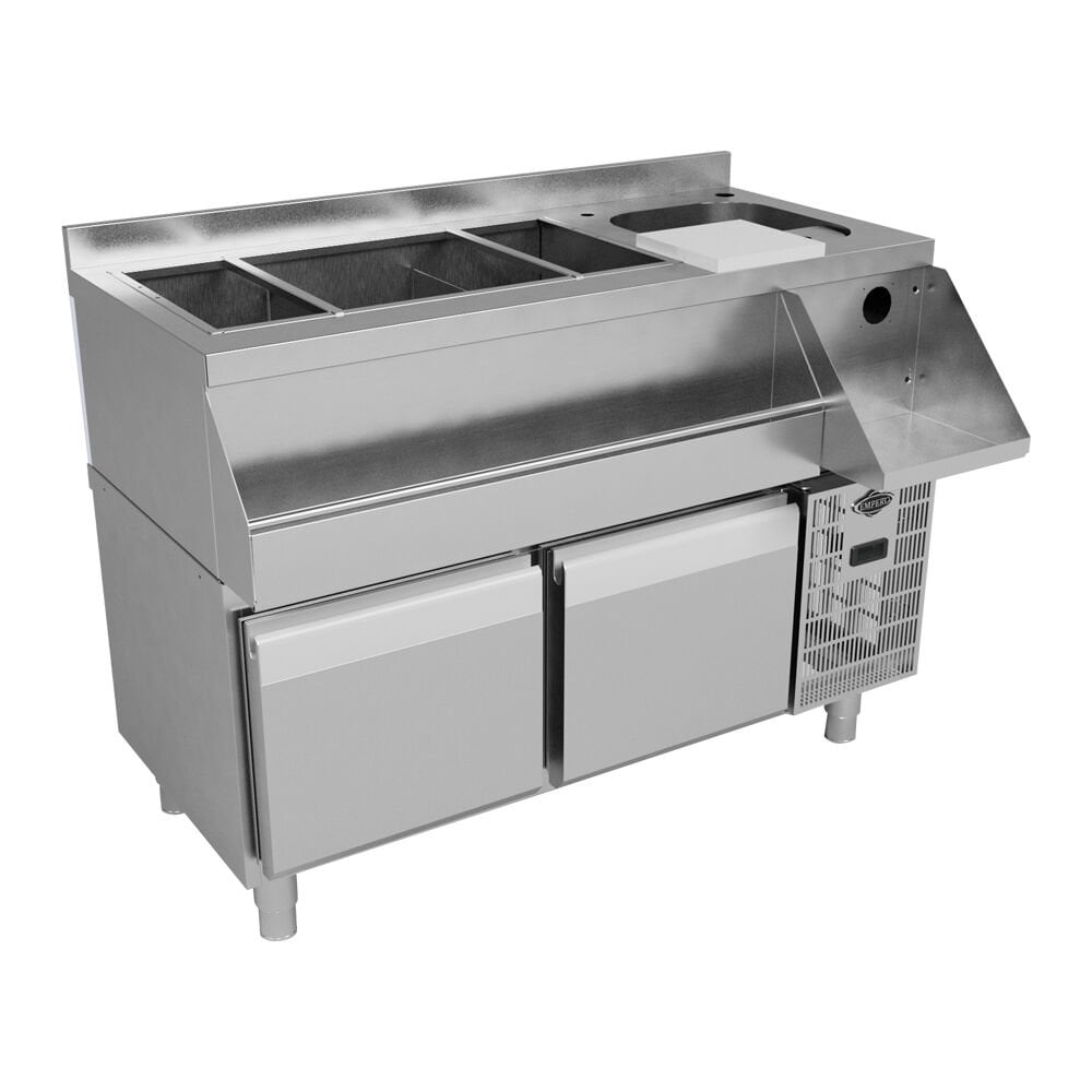 Kokteyl Tezgahı Set Altı Derin 2 Çekmeceli Buzdolaplı  - EMP.160.60.01-S-T-C