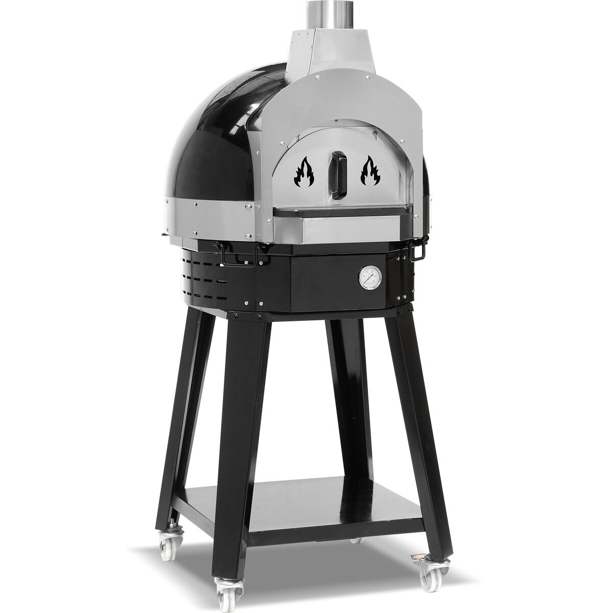 Taş Tabanlı Küçük Pizza Fırını Odunlu - RVL.SPO.H-70-W