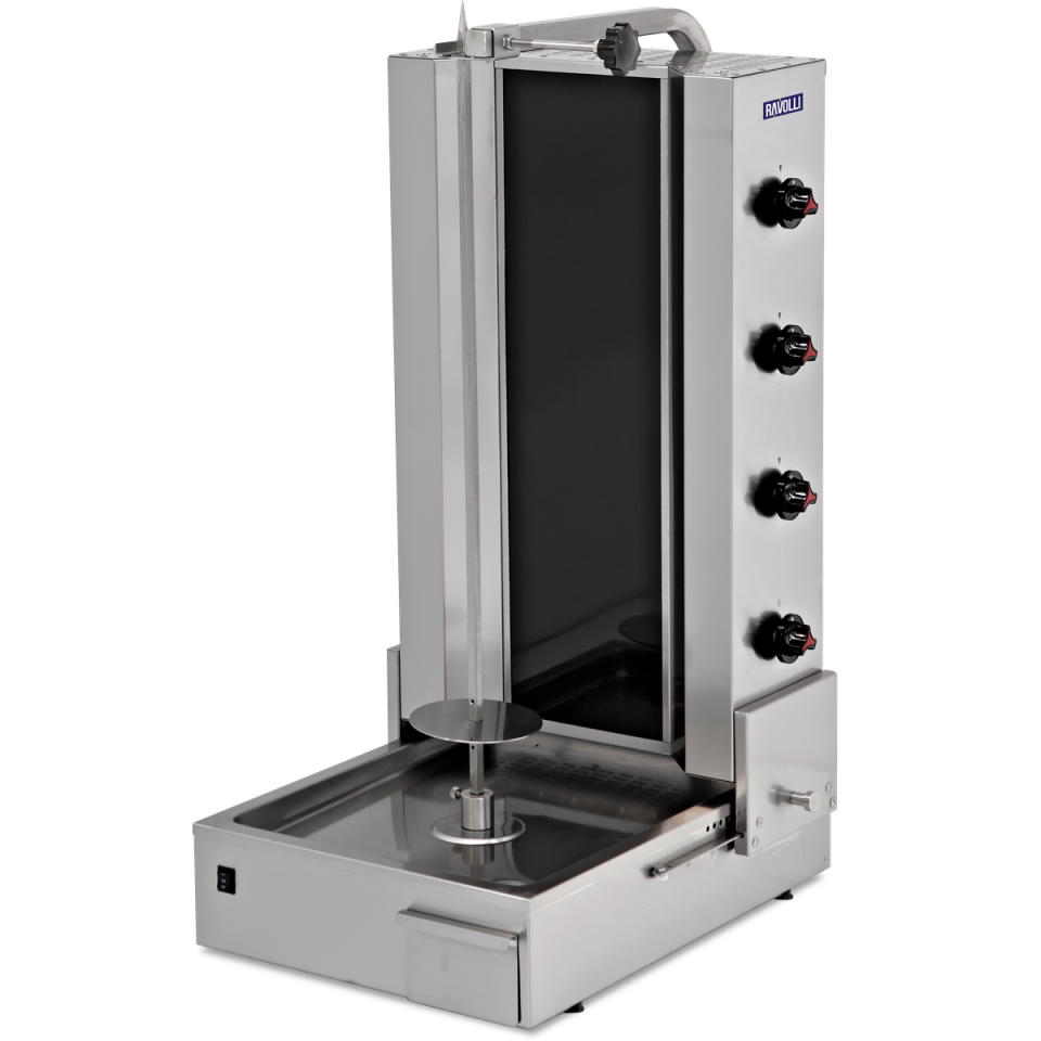 Döner Ocağı Gazlı Camlı Alttan Motorlu 4 Radyanlı - RVL.DN.211