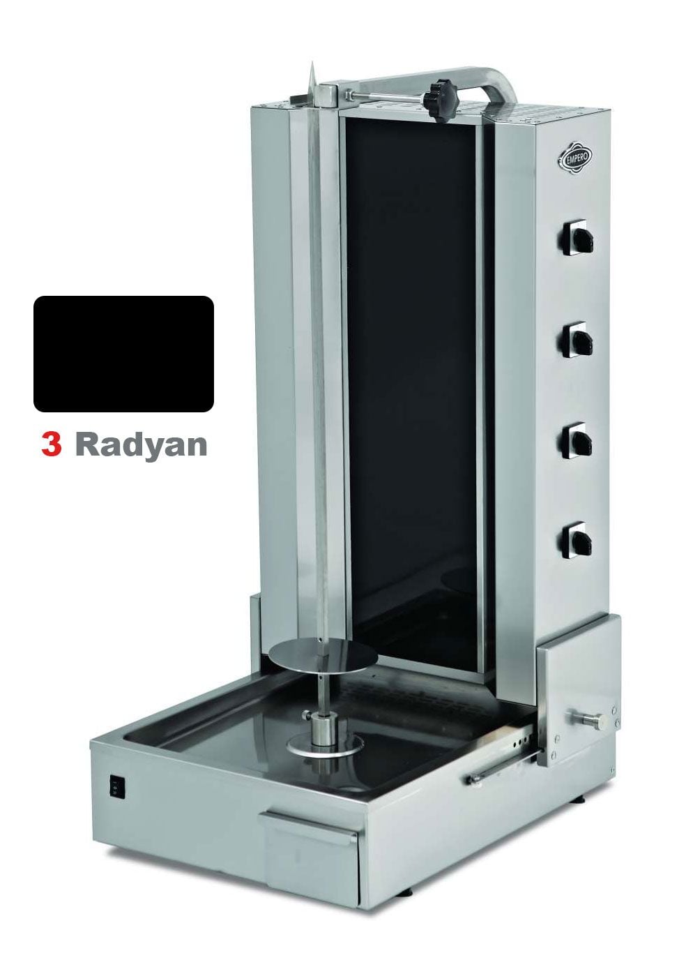 Döner Ocağı Gazlı Camlı Alttan Motorlu 3 Radyanlı - EMP.DN.210